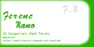 ferenc mano business card